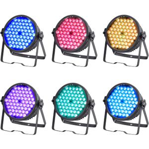 BETOPPER Mini DJ Par Light, 60x3W RGB Par Can Wash Lights Slim LED Stage Lighting Super Bright DMX 512 for Bar, Party, Wedding, Disco, Club, Shows, Recording Studio etc(6 Packs)