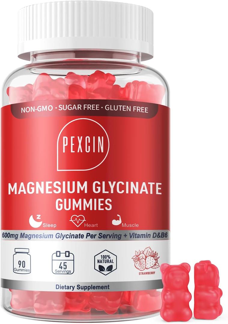 2 x Magnesium Glycinate Gummies for Adults & Kids, 1000mg High Absorption Magnesium Complex Supplement, Sugar Free with Potassium,Vitamins for Calm, Sleep Supprt, Stress Relief, 90 Counts