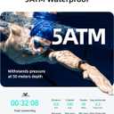Parsonver Smart Watch for Swimming, 5ATM Waterproof Watch for Pool & Open Water, AI Swim Analysis, Built-in GPS & Compass, AMOLED Fitness Trackers 100+ Sports Modes, Heart Rate & Sleep Monitor, Black
