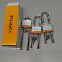 Locks with Keys, WULALACK 2 inch Wide Laminated Steel Keyed Padlock with Adjustable Shackle, Long Padlocks with Same Key,3 Pack