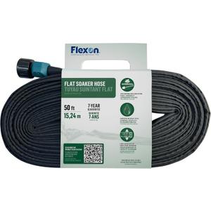 Flexon 50ft Flat Soaker Hose  Efficient, Space-Saving Watering Solution for Gardens and Landscaping