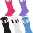 Zando 6 Pairs Kids Soccer Socks Baseball Softball Youth Athletic Boys Girls Knee High Socks