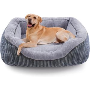 INVENHO Large Dog Beds Large Sized, Washable Orthopedic Warming Soft Sleeping Durable with Anti-Slip Bottom, L