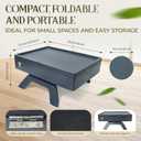 Bamboo Couch Arm Table, Sofa Arm Tray, 360 Rotating Table, Clip On Side Table for Couch, Perfect Size for Remotes, Storage and Includes 4 Bonus Coasters, 13x9.25x2.5in, Grey