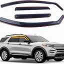 in-Channel Rain Guards 4-Piece Compatible with 2020 2021 2022 2023 2024 2025 Ford Explorer Window Visors Side Window Deflectors Vent Visor Shield Shade
