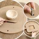 PH PandaHall Pottery Bats Tool Set, Pottery Wheel Bat System 12 inch Round Outer Bat Tool Set with 9-Pack 7.8/5.9/3.9 inch Square Inner Bat Adapter with Removable Inserts for Throwing Pottery