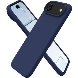 ORNARTO for iPhone Air Case 6.5", Slim Liquid Silicone 3 Layers Soft Gel Rubber Shockproof Protective Cover with Anti-Scratch Microfiber Lining-Navy Blue