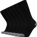 ONKE Max Full Cushion Crew Socks for Men Heavy Duty Work Boot Steel Toe Workout Athletic Thick Warm Moisture Wicking Control(Black L) (Black, L)