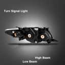 Headlight Assembly for 2009 2010 Toyota Corolla Base/CE/LE/XLE Models North America Built Vehicle Clear Lens Chrome Housing Amber Reflector Replacement Pair