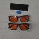 2 pack 98.6% Blue Light Blocking Glasses Men Woman for Better sleep, Computer Gaming Glasses Blue Light Filtering Amber Lenses Anti-Fatigue & Eye Strain (A2 All Black)