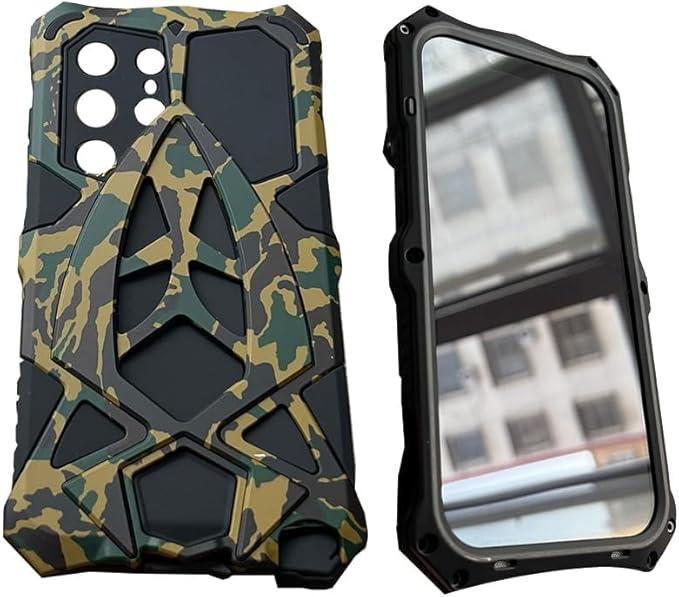 for Samsung Galaxy S26 S25 S24 S23 S22 Ultra S21+ A72 A52 Aluminum Alloy Phone Case Drop Protection Metal +Silicone Triple Protection rqst (Black, Galaxy S24 Ultra)