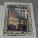 Lavezee 5x7 Picture Frames Set of 2, Double Sided Frame with Distressed White L Shaped Horizontal Vertical Holder Stand for 5 by 7 Photo Art, Desktop or Tabletop Decor