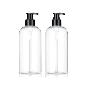 KREMORV Plastic Pump Bottles Dispenser 16oz/500ml Colorful Clear Plastic Bottles 3 Pack Empty Refillable Pump Bottle for Body Wash, Liquid Soap, Massage Oil