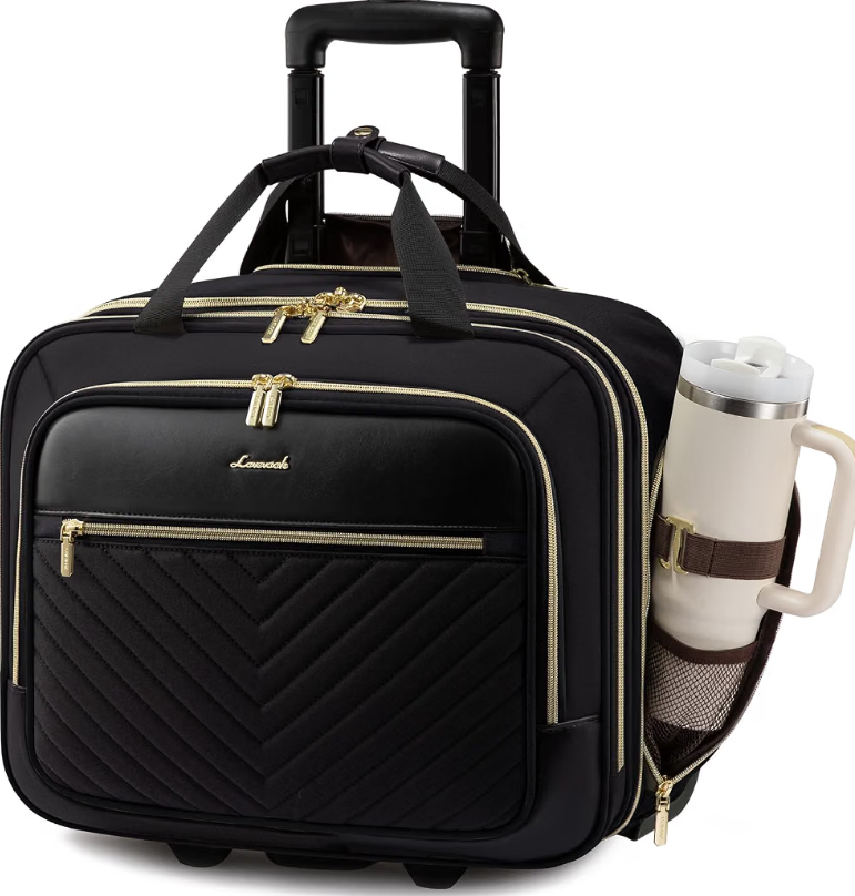 LOVEVOOK Rolling Laptop Bag for Women, Underseat Carry On Bag with Wheels
Fits 17.3 Inch Laptop, 30L Capacity, Silent Wheels, Rolling Briefcase, Carry On Luggage, Personal Item for Work Travel