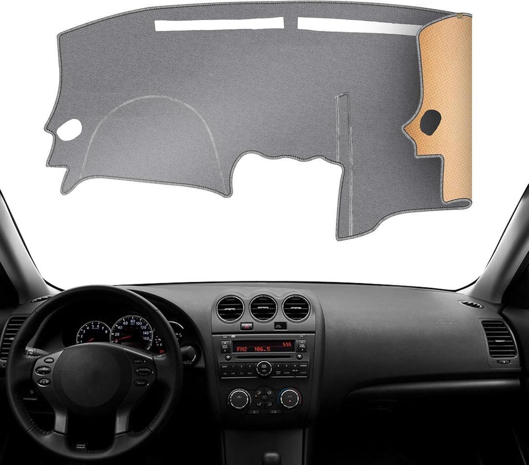 KEYOOG Dashboard Cover Dash Mat Fit for Ni-ssan Altima 2012-2007 (L32 Body Code,Without HUD Models),Car Dash Board Mat Anti-Glare Carpet,Non-Slip Pad Sunshield Protector (Grey) (Gray)