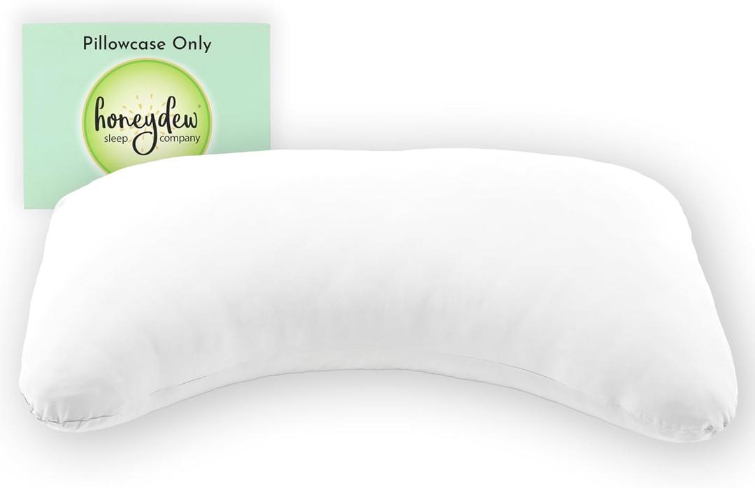 Honeydew Queen Side Pillow Case - Fits The Scrumptious and Essence Curved Pillows for Side Sleeping - Comfortable and Soft Cooling Viscose Made from Bamboo Fabric - Queen Size (Powdered Sugar White)