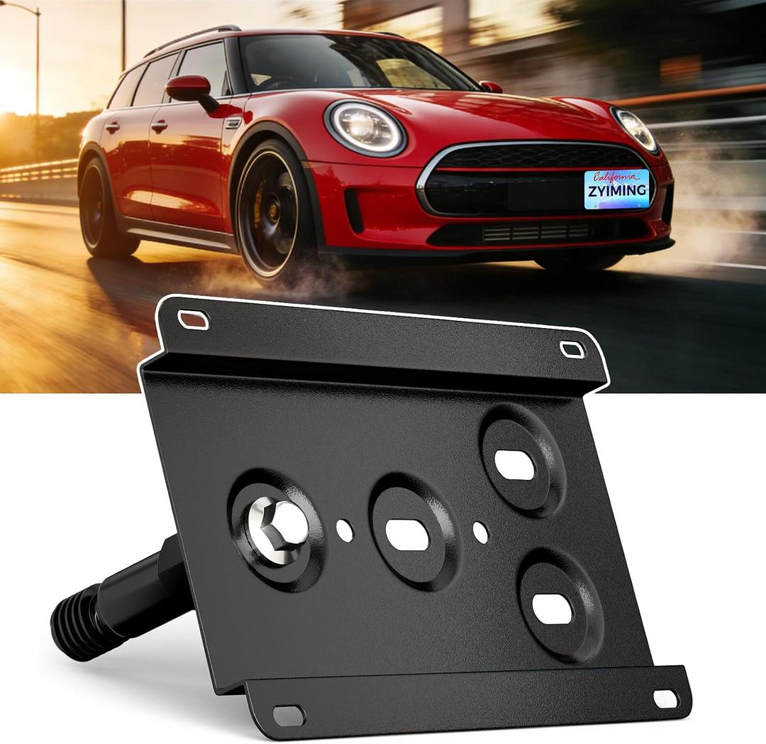 No Drill Front Tow Hook License Plate Mount Bracket Holder Compatible with BMW M3 2019-2025, BMW 5 Series [G30/G31] 2017-2023, Mini Clubman (F54) 2016-2024 Front License Plate Frames Accessories