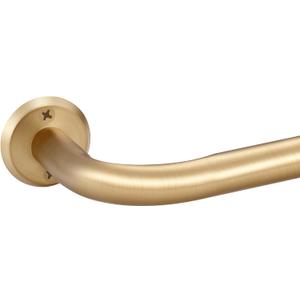 Curtain Rods for Windows, 28 to 53 Inches Wrap Around Heavy Duty Drapery Rod, 1" Wall Mounted Ceiling Mounted Curved Blackout Room Darkening Curtains Rod for Bedroom Kitchen Window, Brushed Gold