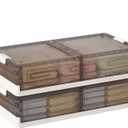 Under Bed Storage Containers - 2Pack, Stackable Under Bed Rolling Storage Plastic Containers, 13.5Gal Storage Bins with Wheels, Multi-purpose Storage Bins with Lids for Clothes, Shoes, And Duvets