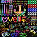 SHQDD Party Supplies, Glow in the Dark Party Favors for Adults Kids, 27 Carnival Accessories, 56 LED Light Up Toys Bulk, 100 Glow Sticks Party Pack, Neon Party Supplies & Decorations