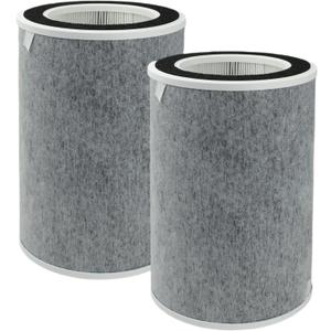 2 Packs HP201 HP202 True HEPA Replacement Filter Compatible with Shark HP200 Series, HP201, HP202, HP301, HP302, UA205, AP1000 HP200 HC501, HC502 Air Purifier MAX, H13 True HEPA & Activated Carbon