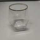 Goodluck 80 PCS Diamond Stemless Plastic Wine Whiskey Glasses, 12 Oz Disposable Cocktail Glasses, Suitable for Weddings, Birthday Parties, Family Gatherings, Bars, etc Gold rimmed cups