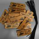 24 Pcs Christmas Polar Express Ticket Ornaments 4.35'' x 1.8'' North Pole Believe Golden Train Tickets Decorations Bulk Wooden Christmas Tree Hanging Decor Holiday Party Gifts Favors