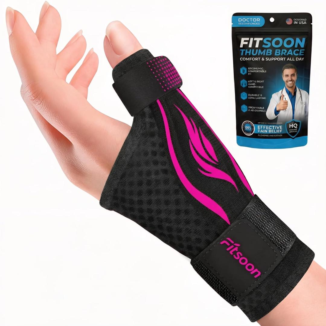 Thumb Support Brace | Upgraded Thumb Spica Splint Stabilizer Pain Relief Night Support for De Quervain s Tenosynovitis Trigger Finger Arthritis Sprains | Breathable Fabric (Black, S/M)