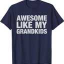 Awesome Like My Grandkids Vintage Fathers Day T-Shirt, 2xl, Blue