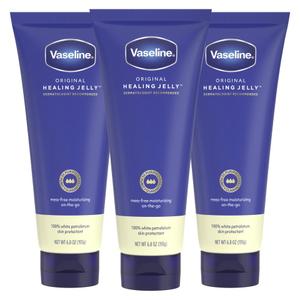 Vaseline Original Healing Jelly 3 Pack White Petrolatum Skin Protectant for Mess-Free Moisturizing On-the-Go, with 3x Purified Purity  Formula, 6.8 oz