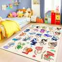 Kids Rugs for Playroom Educational Rug for Learn The ABC Alphabet, Soft Machine Washable Non-Slip Cute Carpet for Classroom Toddler Nursery Kids Room Decor Mat, One Size