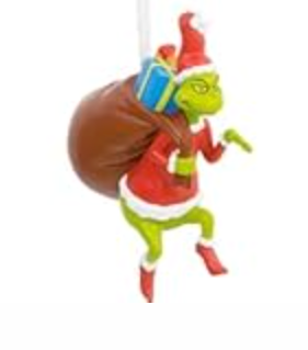 4PCS Funny Green Monster Christmas Tree Ornaments, Resin Xmas Hanging Decorations for Holiday Party, Indoor Home Decor & Seasonal Gifts