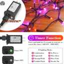 Extra Long 132FT Halloween Mini Lights, 400 LED Black Wire Fairy Starry String Lights Plug in, Timer & Memory & 8 Modes, for Indoor Outdoor Xmas Tree Wedding Party Decoration,Purple
