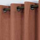 KOUFALL Terracotta Rust Colored Curtains for Living Room,Bronze Grommet Sheer Linen Boho Curtains for Bedroom Window 2 Panels,84 Inches Long,Terra Cotta
