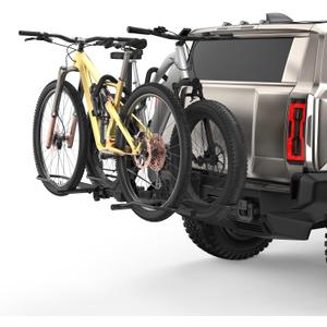 2-Bike Rack Hitch Mount, Fits E-Bikes, Fat Tires up to 5", 160lbs Tilting Hitch Mount Platform Rack for Cars SUVs Trucks -2" Receiver