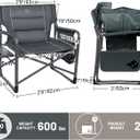 Timber Ridge XXL Upgraded Oversized Directors Chairs with Foldable Side Table, Detachable Side Pocket, Heavy Duty Folding Camping Chair up to 600 Lbs Weight Capacity (Gray) Ideal Gift