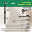#14 x 6 Wood Structural Screws 100 Pcs, Exterior Hex-Head Lag Screws, Black Heavy Duty Construction Timber Log Landscaping Wood Screws, 5/16 Hex Socket Included