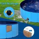 63" Foldable Dog Pool,63 x 12Inches Hard Plastic Collapsible Pet Bath Tub & Wading Pool or Dogs and Cats for Indoor/Outdoor Use Swimming Pool, Blue