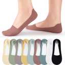 COOVAN 9 Pairs No Show Socks Womens Non Slip Low Cut Invisible Liner Thin Silky Socks for Flats Loafers Sneakers, 
One Size	6 - 12