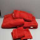 Ample Decor 100% Cotton Luxury 6 Piece Towels Set, 2 Bath Towels, 2 Hand Towels, 2 Wash Cloths for Bathroom - Orange Towel Sets