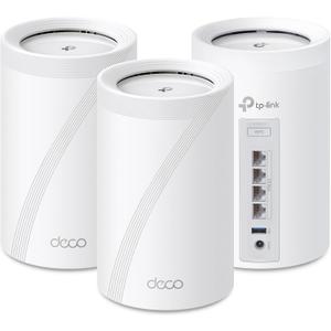 TP-Link Deco BE63 Tri-Band WiFi 7 BE10000 Whole Home Mesh System - 6-Stream 10 Gbps, 4x2.5G Ports Wired Backhaul, 4X Smart Internal Antennas, VPN, MU-MIMO, HomeShield, Free Expert Support (3-Pack)
