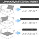 14Pcs Outdoor Cushion Covers Replacement Washable Waterproof UV w/Zipper for 6-Seaters Sofa Patio Slipcovers Set Seat and Back Covers Only (Charcoal Gray, 23.6x23.6inch)