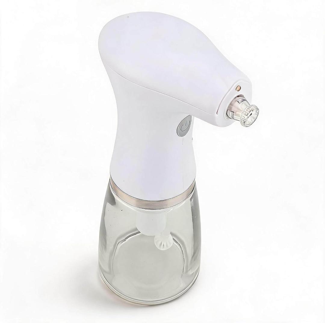 Electric Oil Sprayer, Oil Sprayer with LED Light Glass Continuous Spray Adjustable Electric Oil Dispenser Bottle for Cooking