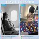 Portable Toddler Airplane Bed,Airplane Seat Extender for Kids,Plane Must Have,Soft Airplane Bed Footrest,Plane Travel Essentials for Flights,Blue