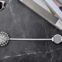 SUQ I OME 2 Pack of Crystal Curtain Magnetic Tieback Flower Curtain Clips Buckle with Stretchy Wire Rope Curtain Holdbacks for Home Office Decoration