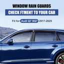 Window Visors Rain Guards for Audi Q7 SQ7 2017-2025, Tape-On 4 pcs Window Vent Deflectors