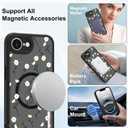 Magnetic for iPhone 16e Case for Women Men, Cute Daisy Floral Flowers Phone Case [Compatible with Magsafe] Translucent Matte Shockproof Cover, Daisy