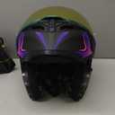 Womens Motorcycle Helmet with Bluetooth - DOT Modular Motorcycle Helmets with Dual Visor, Flip Up Full Face Purple Helmet with Speaker and Mic, Size L