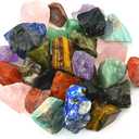 3 lbs Bulk Rough Madagascar Stones Mix Large 1" Natural Raw Stones Crystal for Tumbling, Cabbing, Fountain Rocks, Decoration,Polishing, Wire Wrapping, Wicca Reiki Crystal Healing