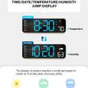 Digital Wall Clock, Digital Clock Large Display with Remote Control, Corded LED Alarm Clocks with Date, Week, Temp, Humidity, Auto DST, Countdown, for Living Room Bedroom Classroom Office (Blue)